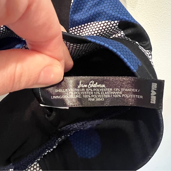 Sam Edelman Blue Black Camo Size XL Sports Bra - Picture 6 of 8